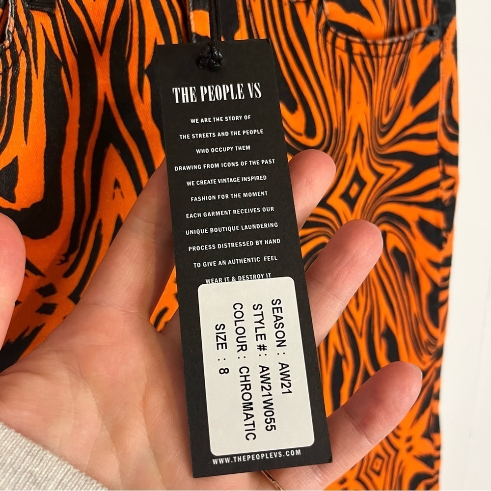 The People VS Orange and Black Abstract Zebra Print Pants. Size 8. - Picture 4 of 7